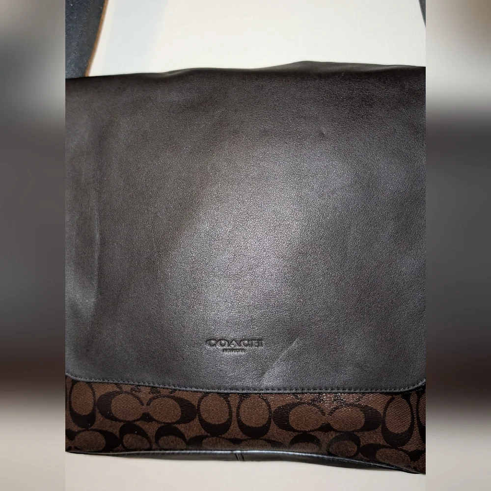 Coach Charles Small Messenger Signature PVC Leather Brown NWT